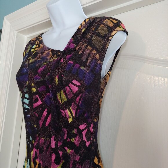 Desigual Collab W/Christian Lacroix Colorful Print Sleeveless Sheath Dress S - Picture 7 of 14
